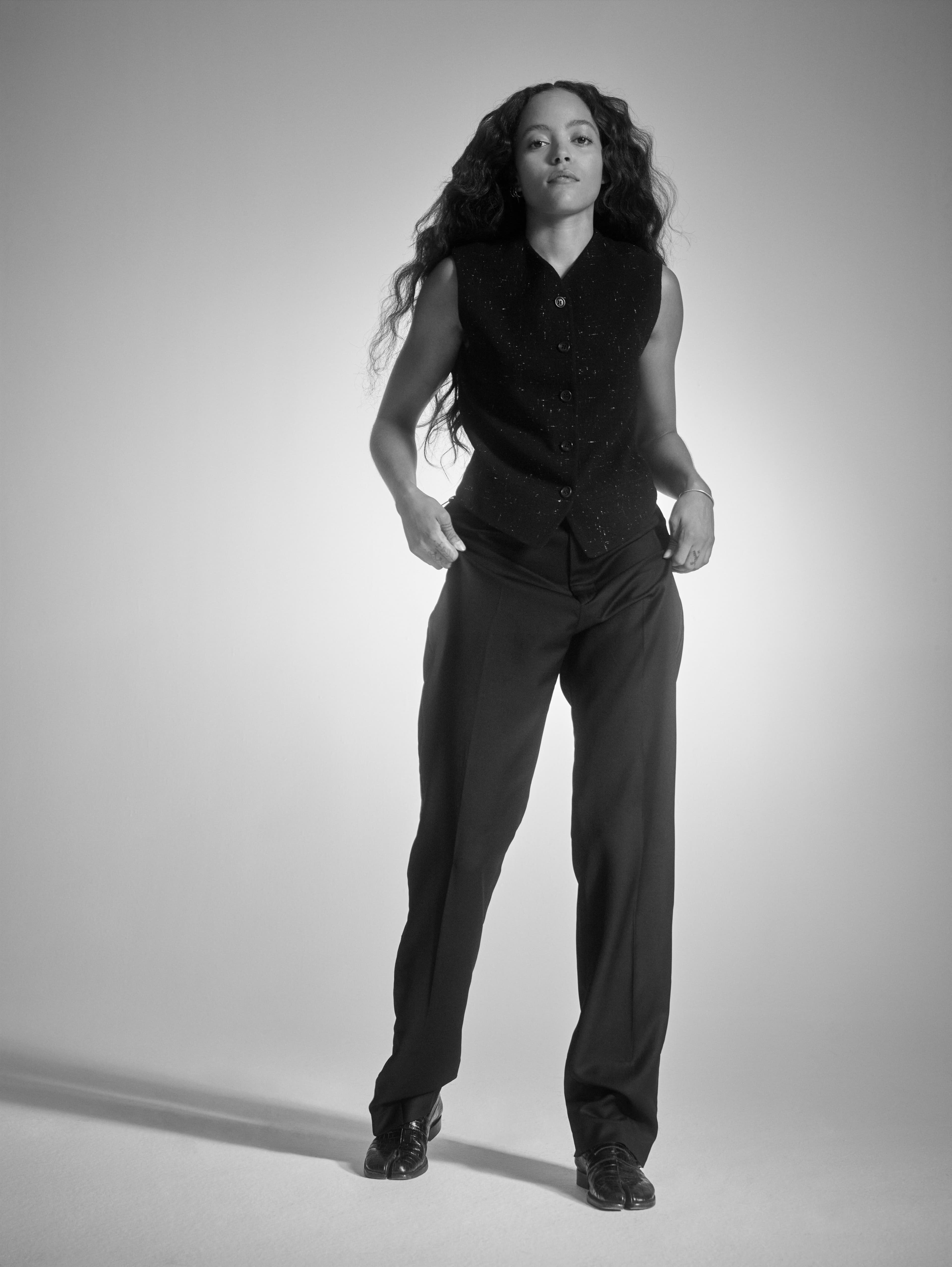 Vintage vest by Jil Sander. Vintage pants by Raf Simons. Shoes, Swindell’s own.