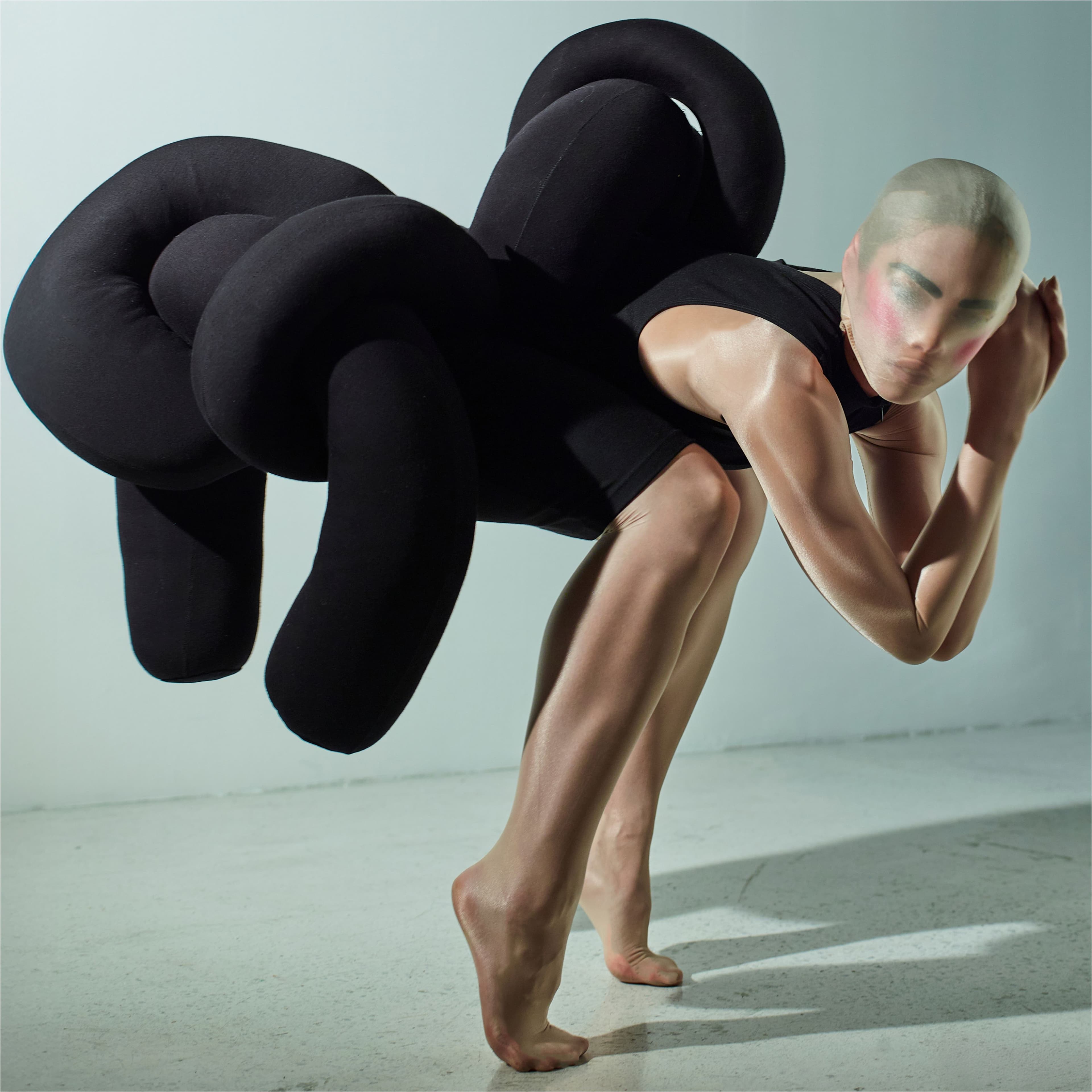 Fashion spread for Cero Magazine including looks by Mugler, SKIMS, and Wolford.