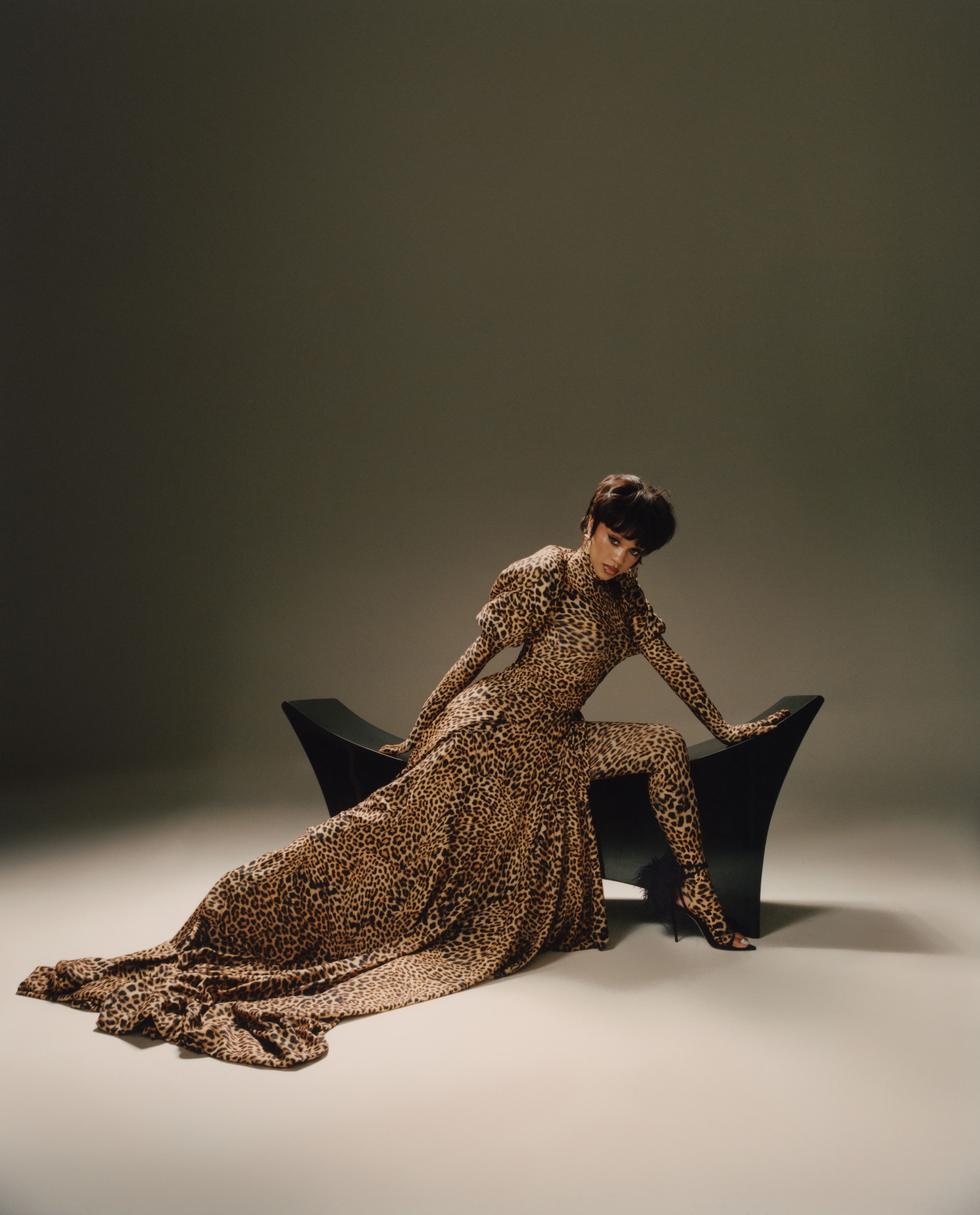 All CLOTHING by ,Norma Kamali., SHOES by ,Le Silla. ,EARRINGS by ,Area.
