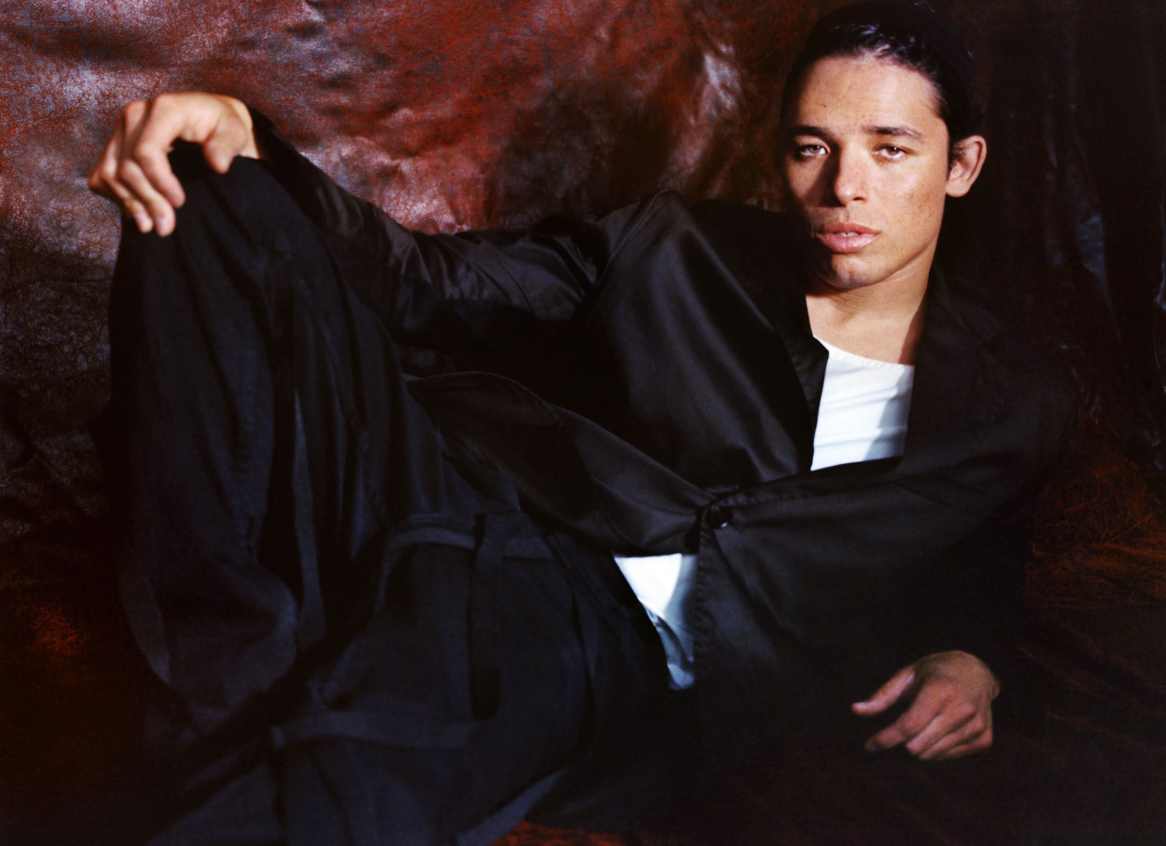 Jacket and top by Hermès. Vintage pants by Helmut Lang from the David Casavant Archive.