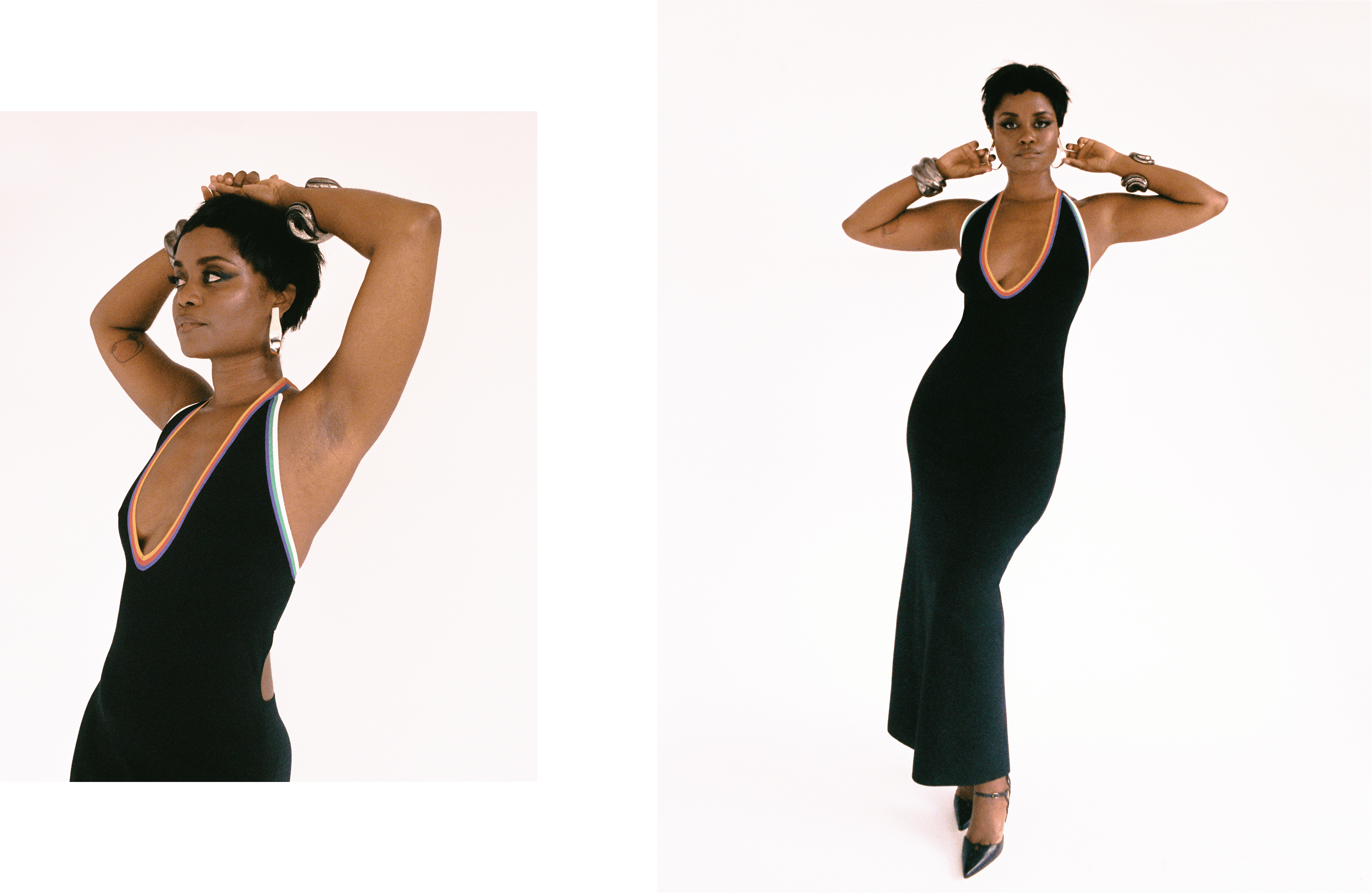 DRESS by ,Christopher John Rogers., SHOES by ,Manolo Blahnik. ,All JEWELRY by ,Patricia Von Musulin.