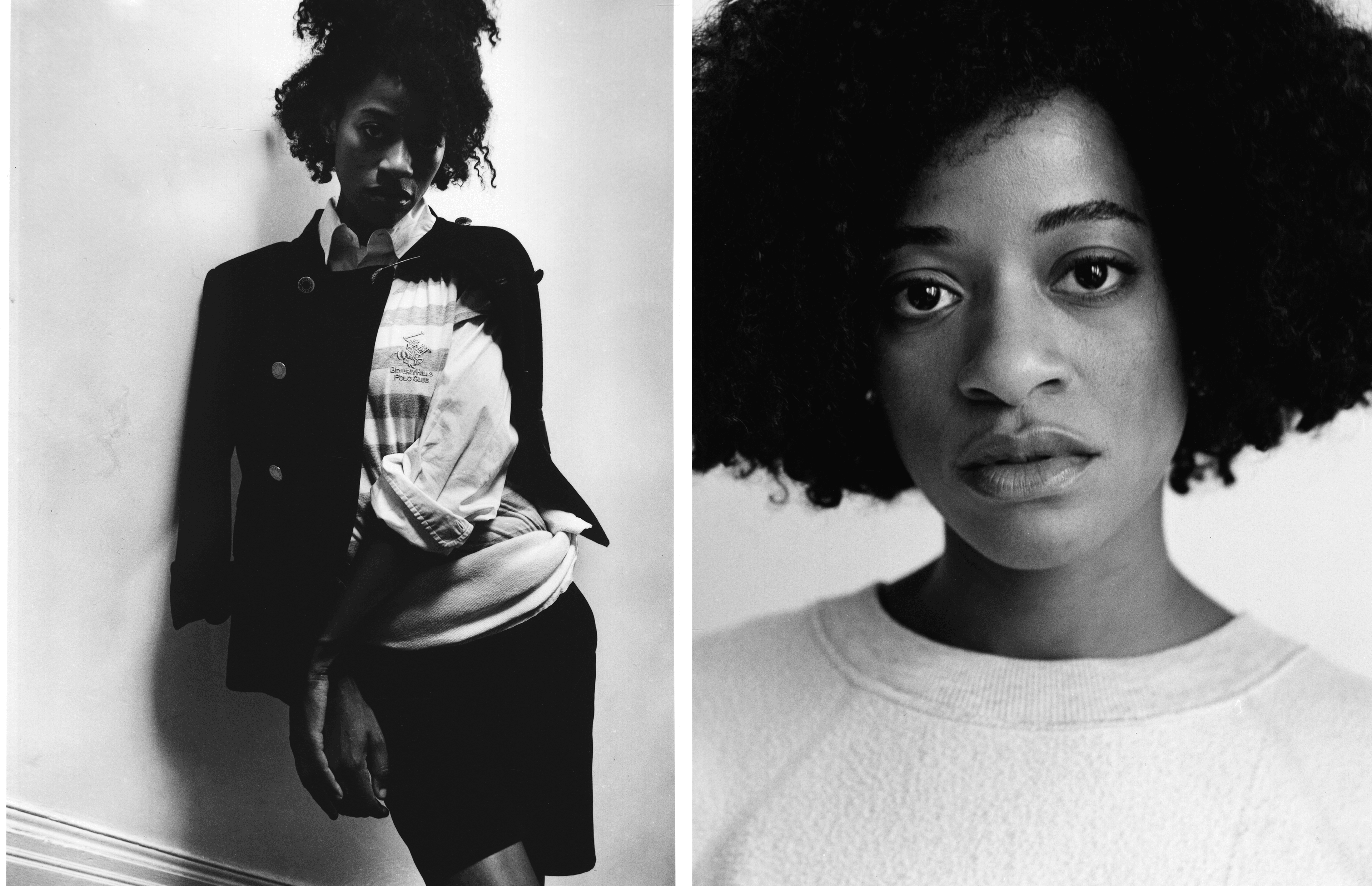 LEFT: JACKET by Hermès; TOP and BELT, stylist’s own; Vintage SHIRT, SHORTS, and EARRINGS; BROOCH by Alice Waese. RIGHT: Vintage TOP.