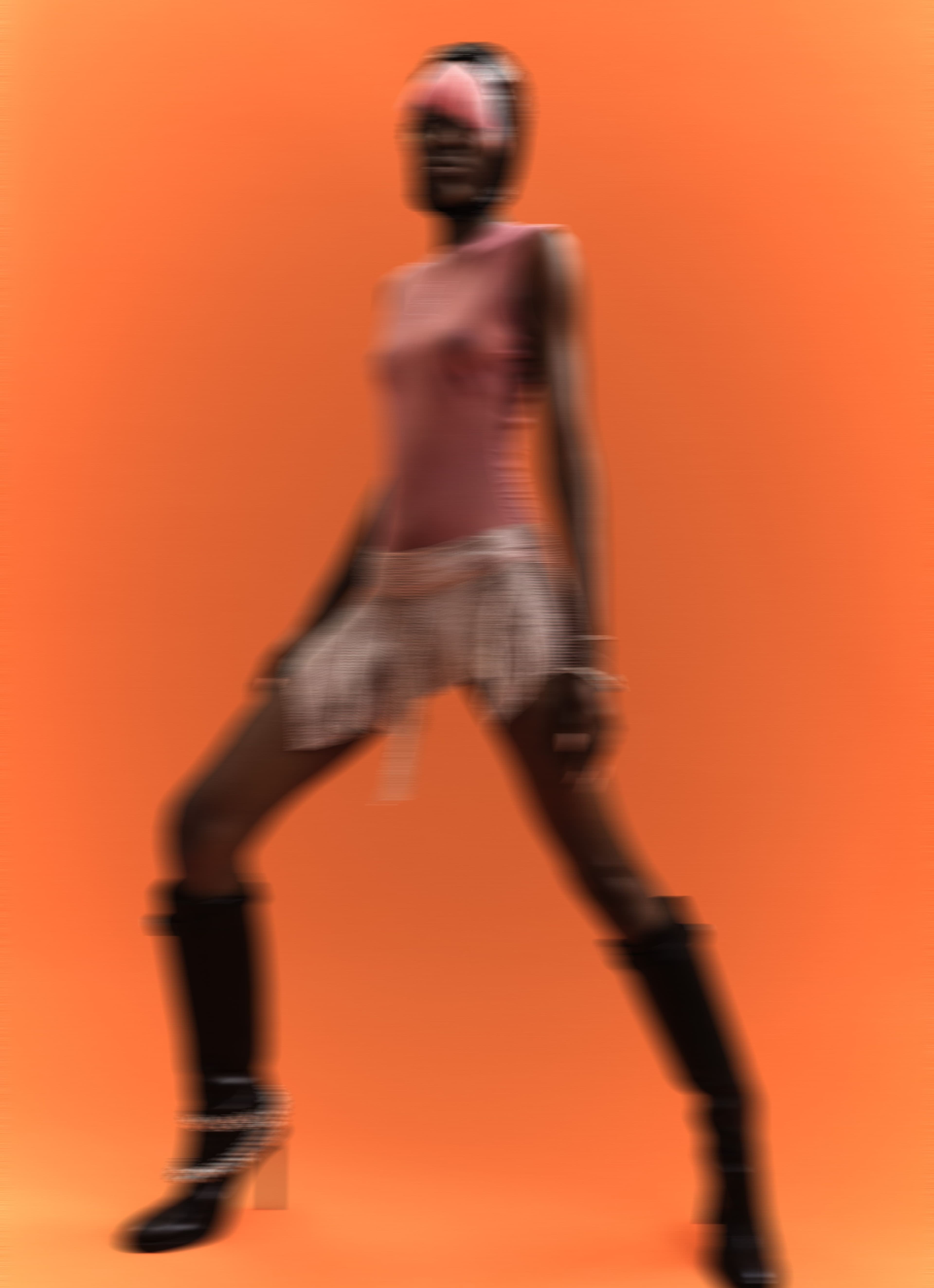 All clothing by Ludovic de Saint Sernin. Headpiece by Nina Ricci. Shoes by Ann Demeulemeester. All jewelry, stylist’s own.